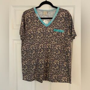 Brown and Blue Short Sleeve Tee